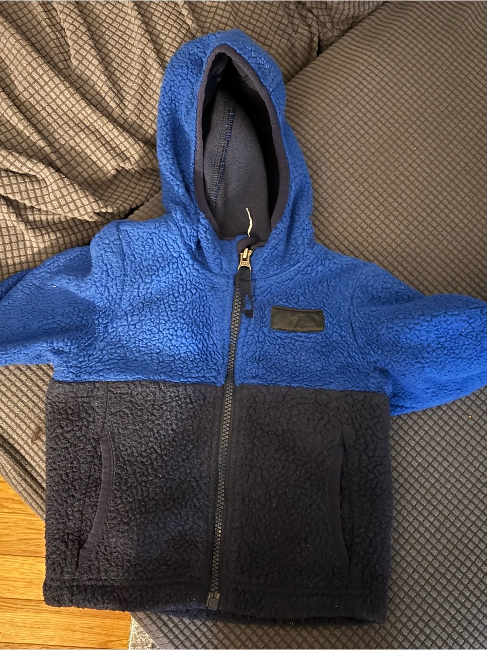 The North Face Kids Two-Tone Blue Sherpa Zip Hoodie